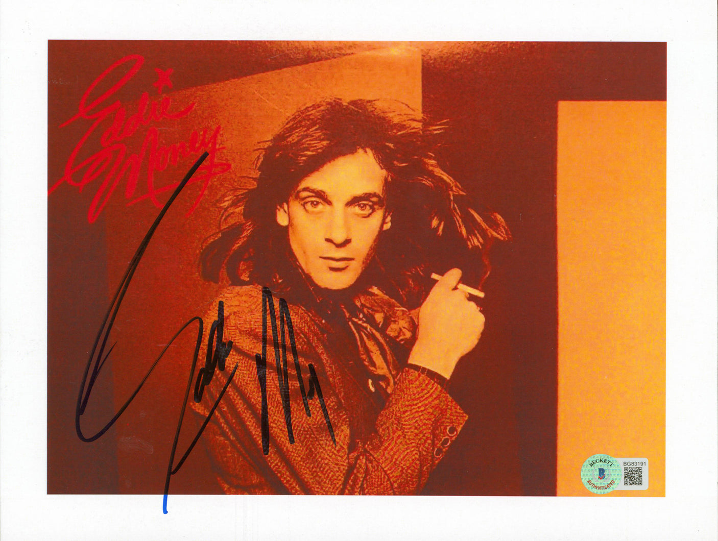Eddie Money Authentic Signed 8.5x11 Photo Autographed BAS #BG83191