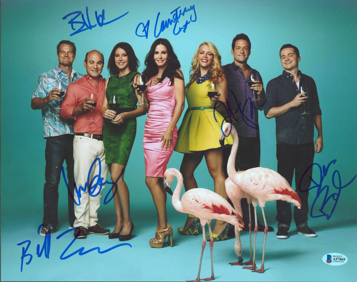 Cougar Town (6) Cox, Lawrence, Byrd, Hopkins Gomez & Holt Signed 11x14 Photo BAS