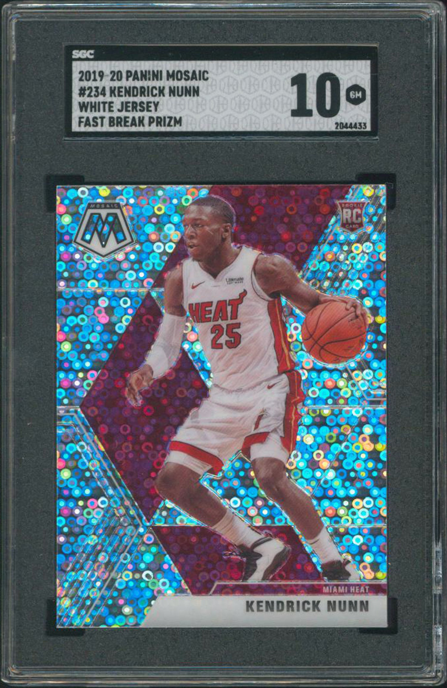 Kendrick Nunn 2019 Panini Mosaic #234 Fast Break Prizm Disco Card 10 SGC