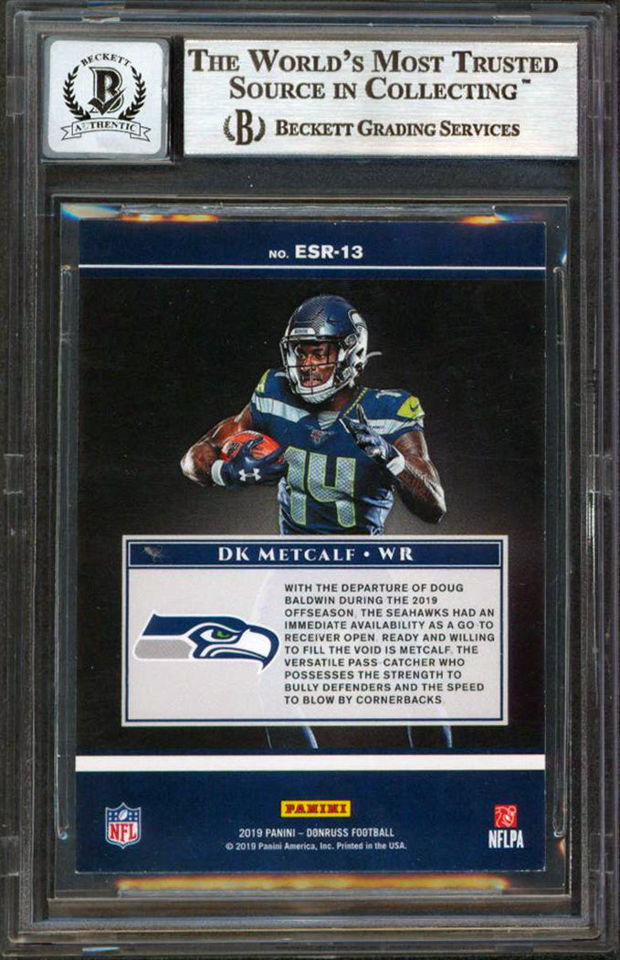 DK Metcalf Signed 2019 Donruss Elite Series Rookies #13 Card Auto 10 BAS Slab