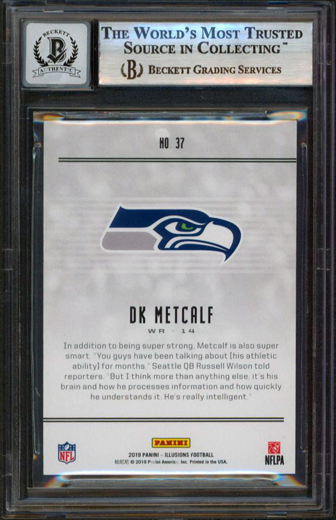 Seahawks DK Metcalf Signed 2019 Panini Illusions #37 RC Card Auto 10! BAS Slab