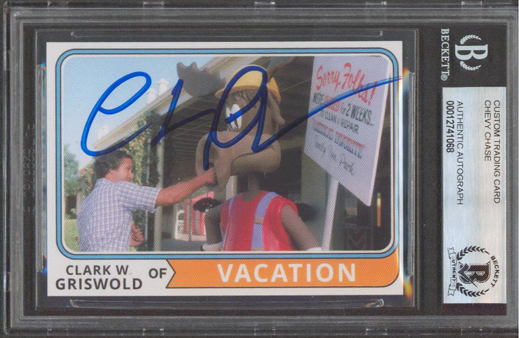 Chevy Chase Vacation Signed Clark W. Griswold Custom Trading Card BAS Slabbed 2