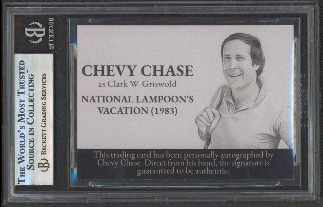 Chevy Chase Vacation Signed Clark W. Griswold Custom Trading Card BAS Slabbed 2
