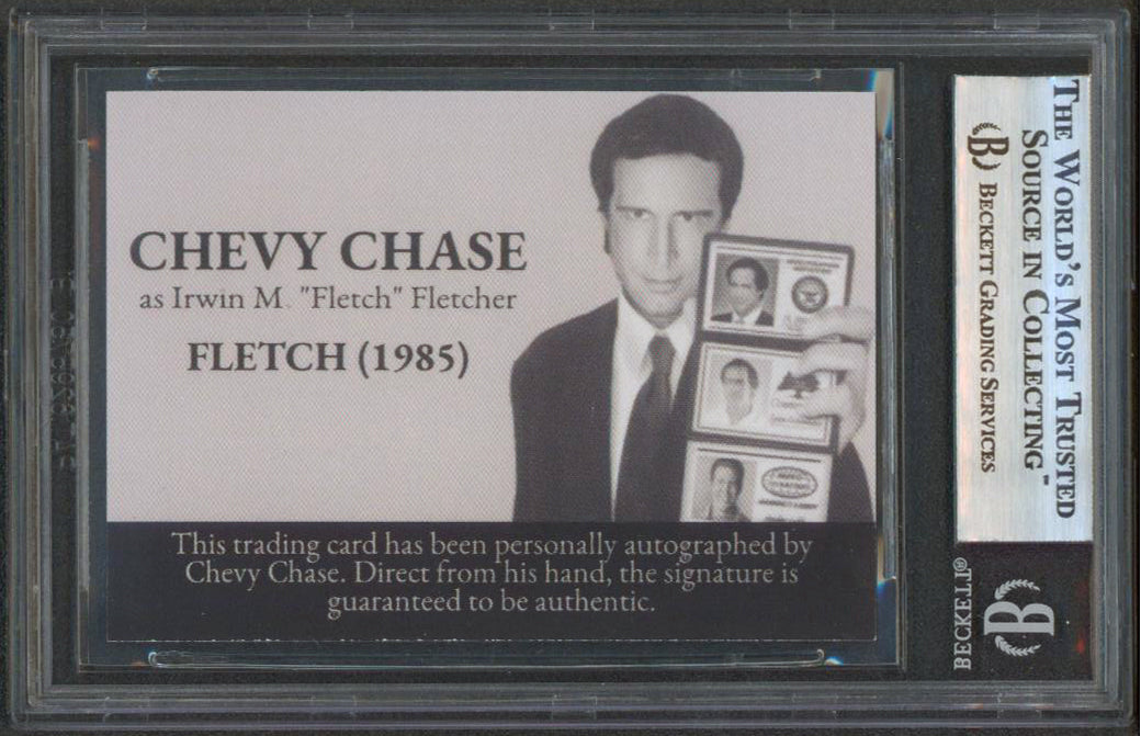 Chevy Chase Signed Irwin M. "Fletch" Fletcher Custom Trading Card BAS Slabbed 1