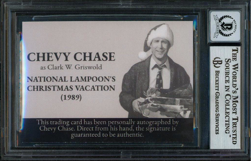 Chevy Chase Christmas Vacation Signed Custom Trading Card Auto 10! BAS Slabbed 1