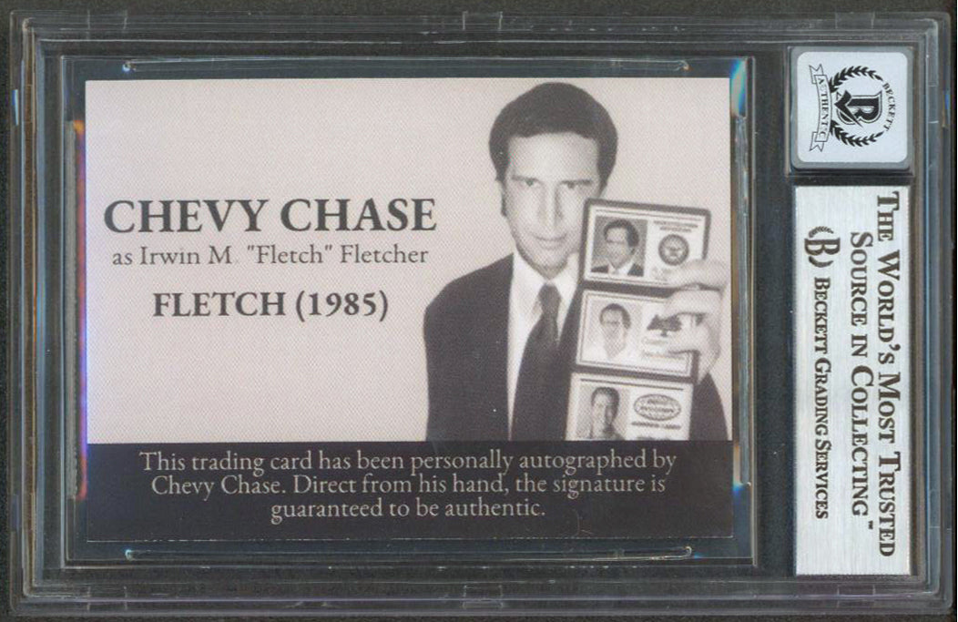 Chevy Chase Fletch Authentic Signed Custom Trading Card Auto 10! BAS Slabbed 1