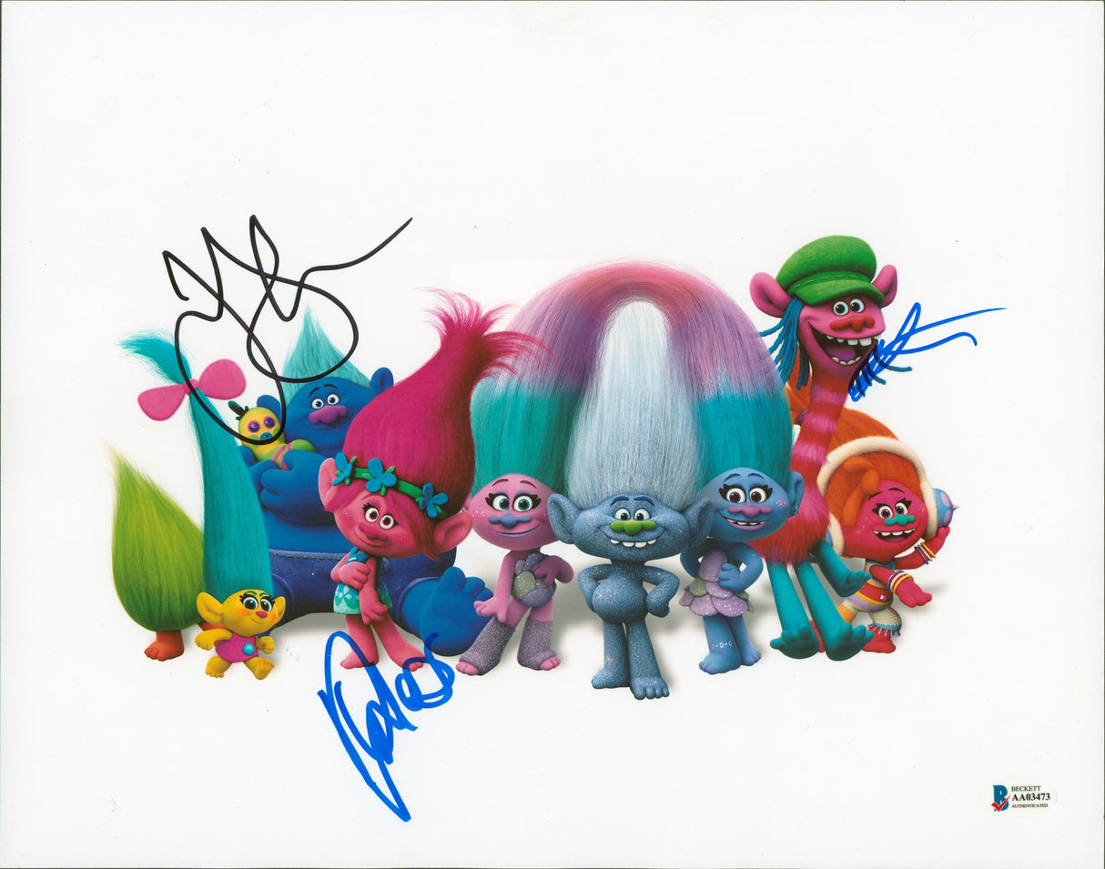 Trolls (3) James Corden, Kunal Nayar & 1 More Signed 11x14 Photo BAS #AA03473