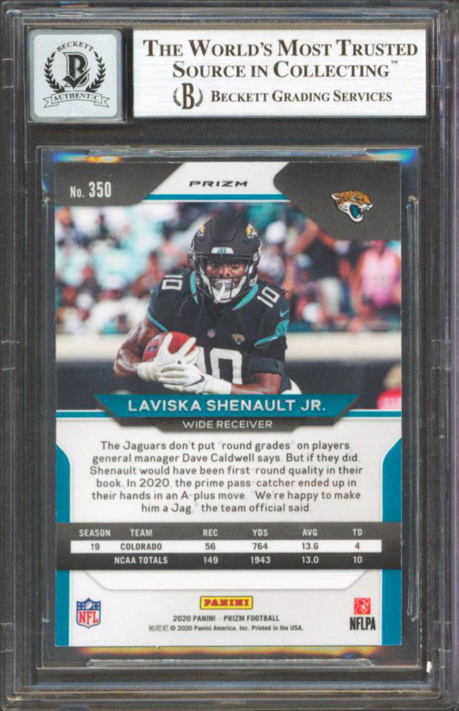 Laviska Shenault Signed 2020 Panini Prizm Prizms #350 RC Card Auto 10! BAS Slab