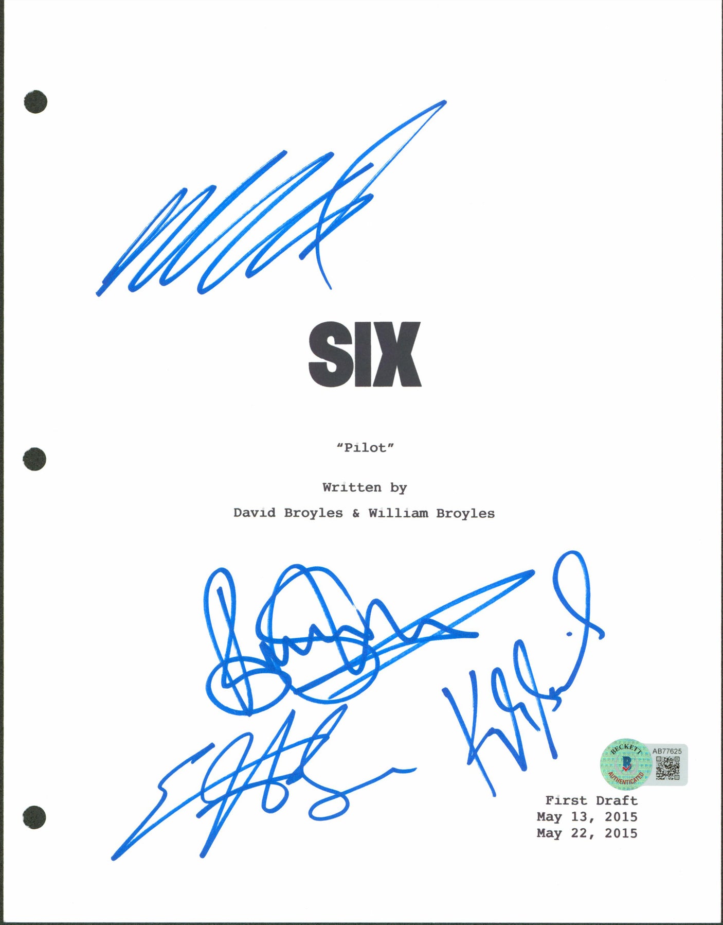 Six (4) Sloane, Schmid, Hodge & Adams Signed 8.5x11 Script Cover BAS #AB77625