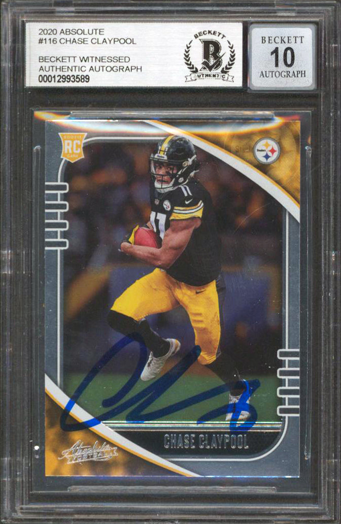 Chase Claypool Authentic Signed 2020 Absolute #116 RC Card Auto 10! BAS Slab 2