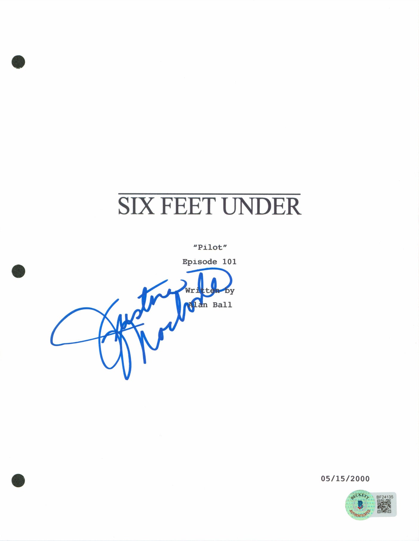 Justina Machado Authentic Signed 8.5x11 Six Feet Under Script Cover BAS #BF24135
