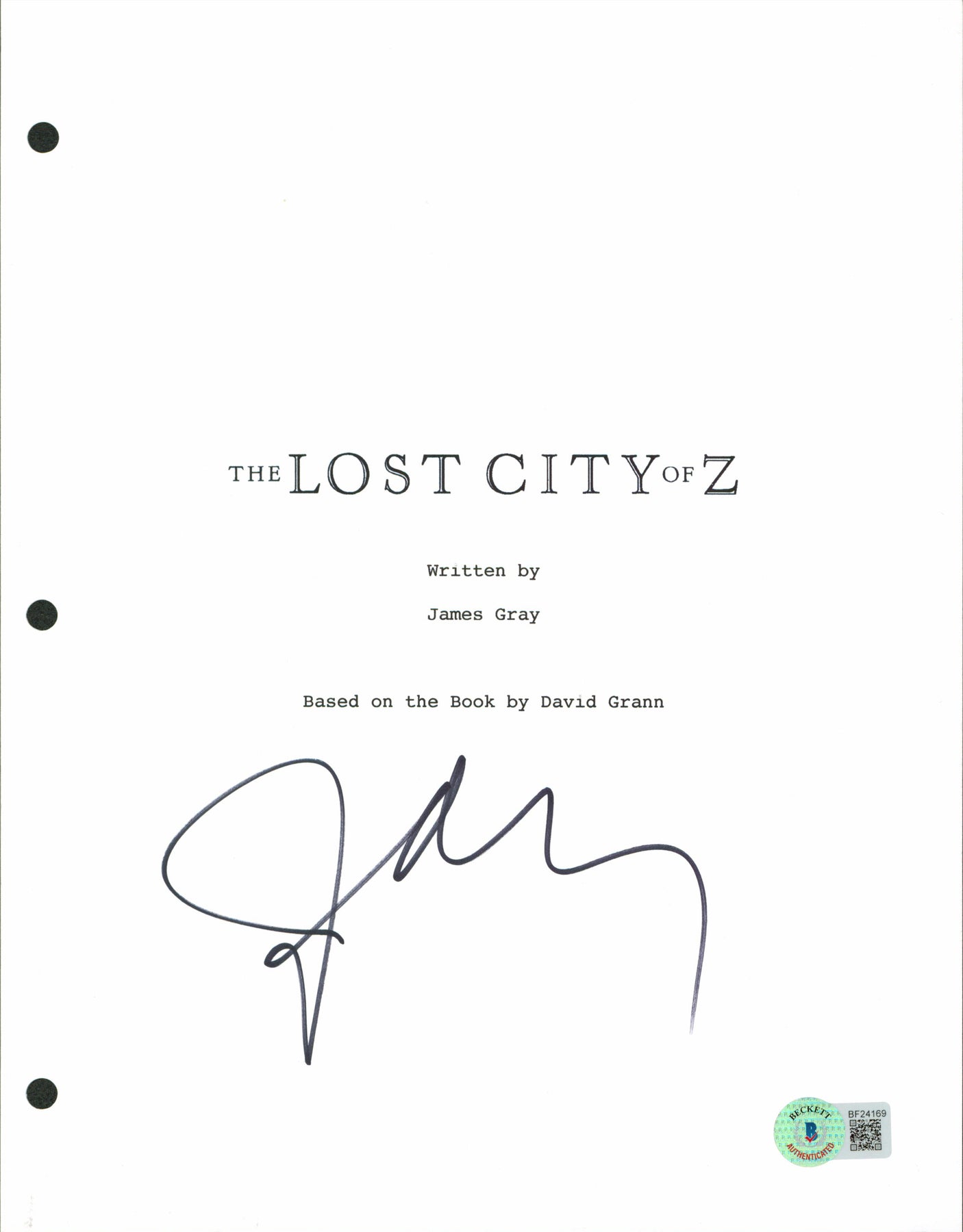 James Gray Authentic Signed 8.5x11 The Lost City Of Z Script Cover BAS #BF24169