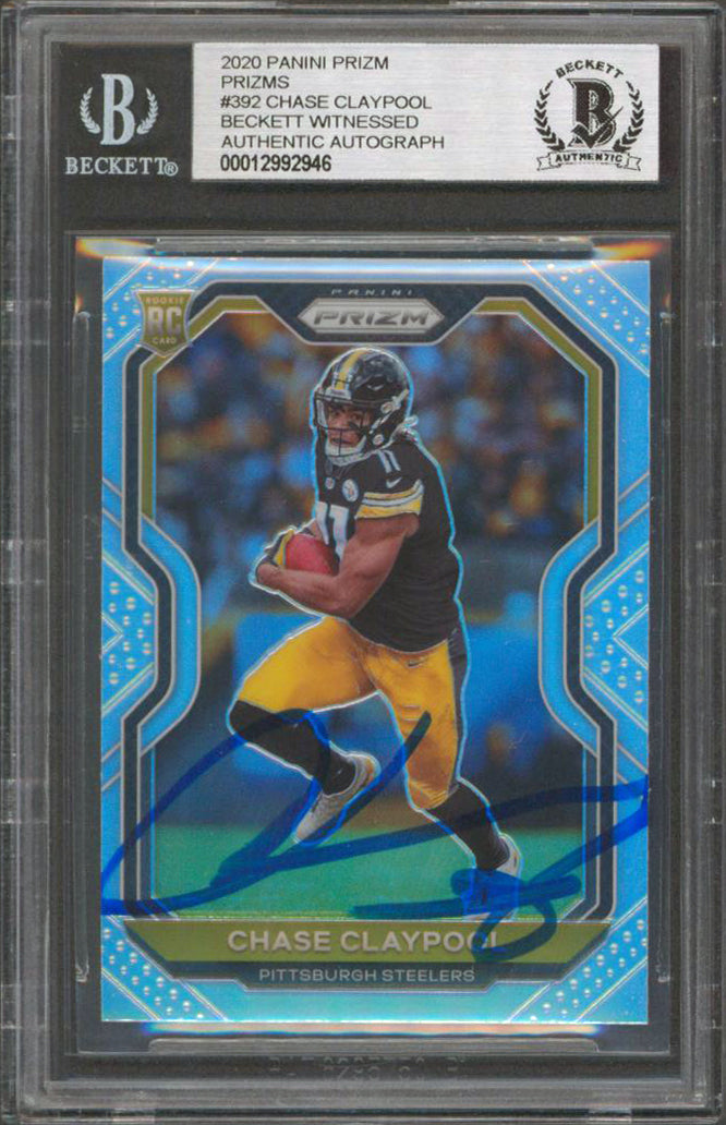 Steelers Chase Claypool Signed 2020 Panini Prizm Prizms #392 RC Card BAS Slab 2