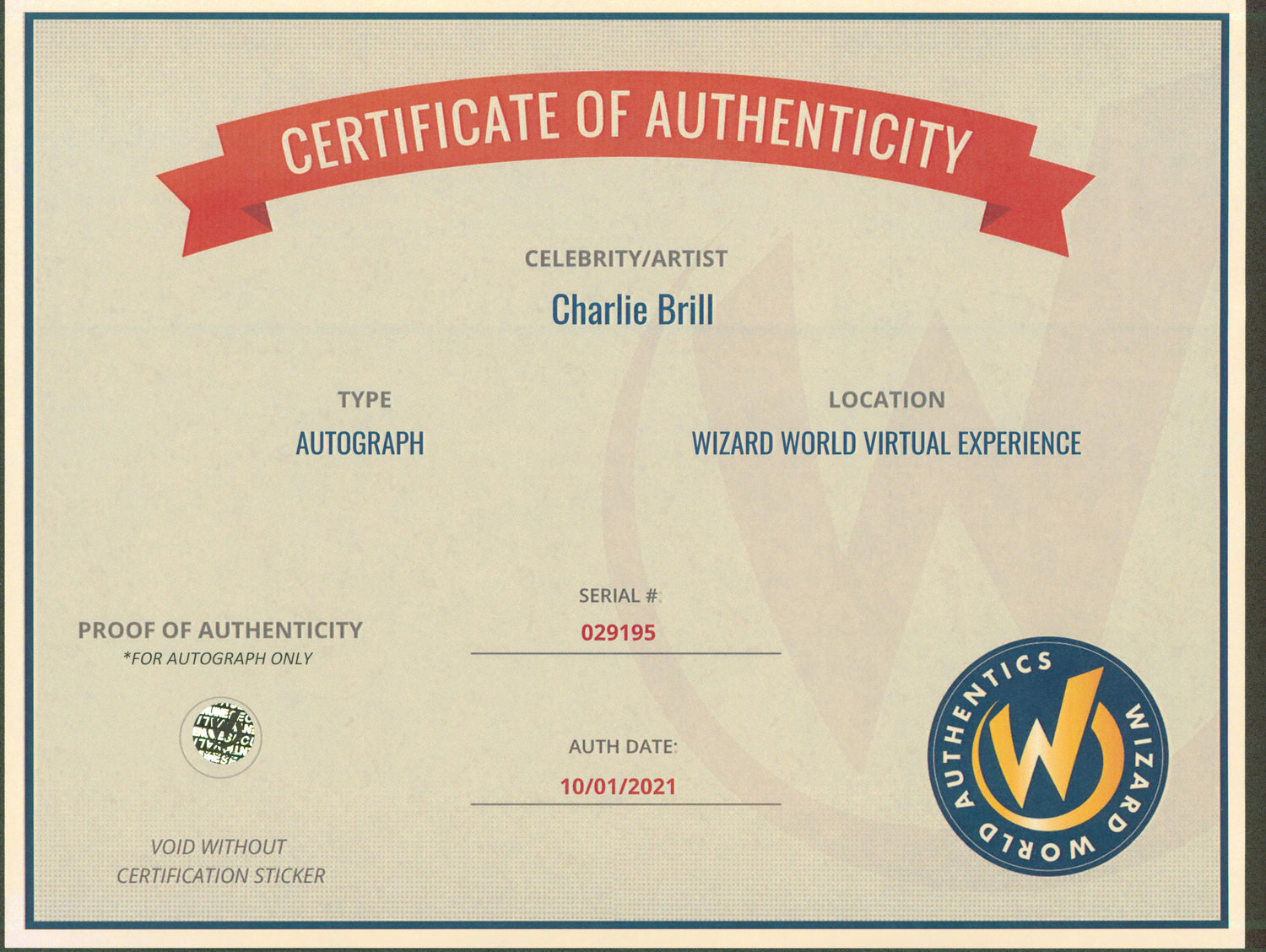 Charlie Brill Star Trek Authentic Signed 8x10 Photo Wizard World #029195