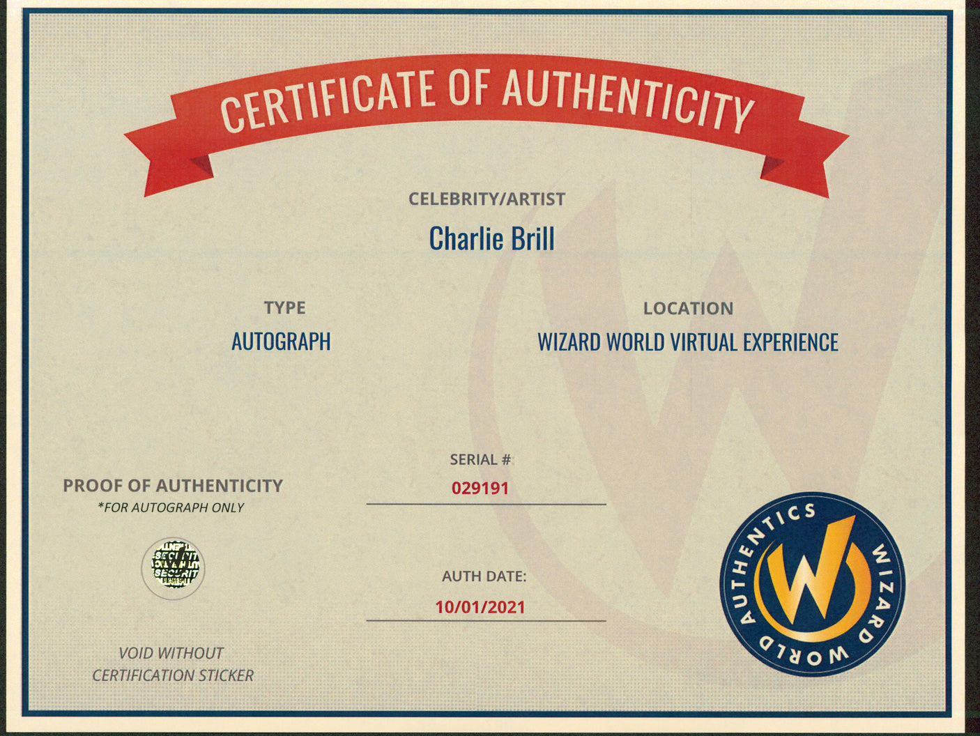 Charlie Brill Star Trek Authentic Signed 8x10 Photo Wizard World #029191