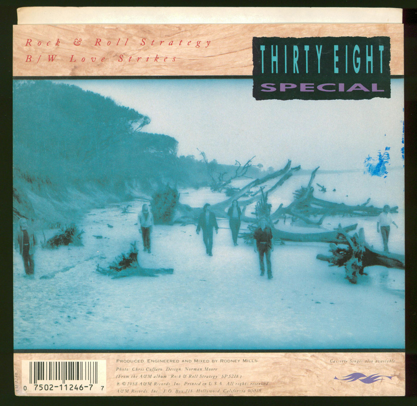 Donnie Van Zandt & Larry Junstrom .38 Special Signed 45 RPM Album Cover BAS