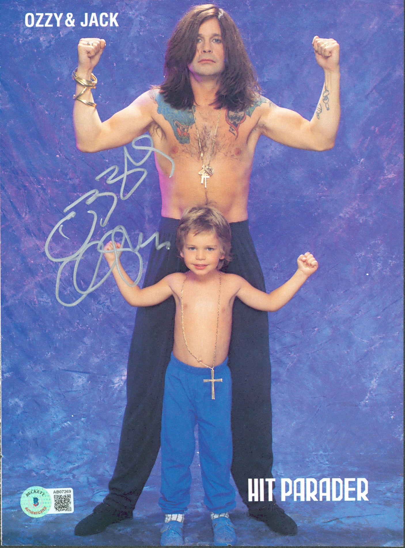 Ozzy Osbourne Black Sabbath Signed 8x10.75 Magazine Page With Jack BAS #AB07269