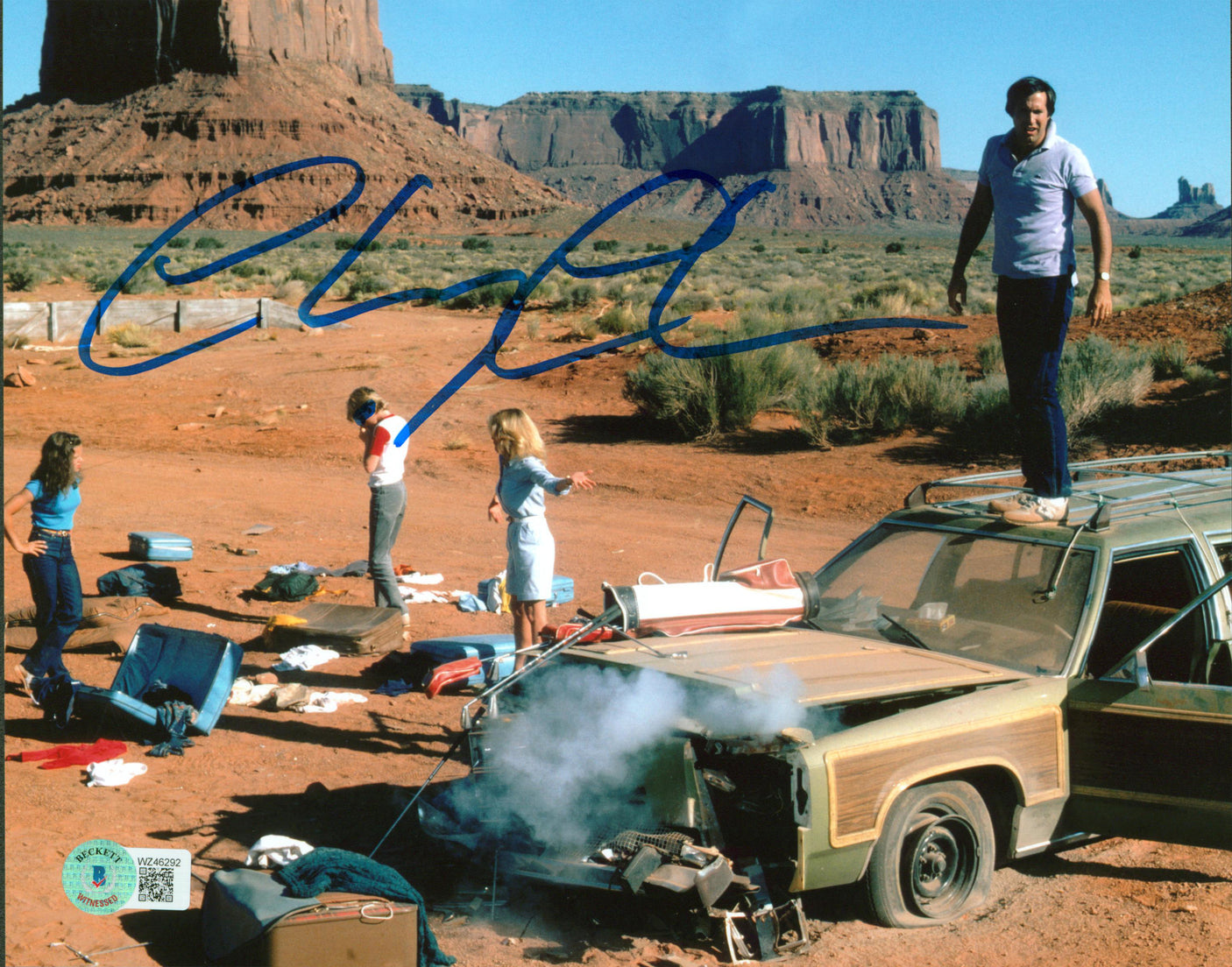 Chevy Chase National Lampoon's Vacation Signed 8X10 Photo BAS Witnessed 21