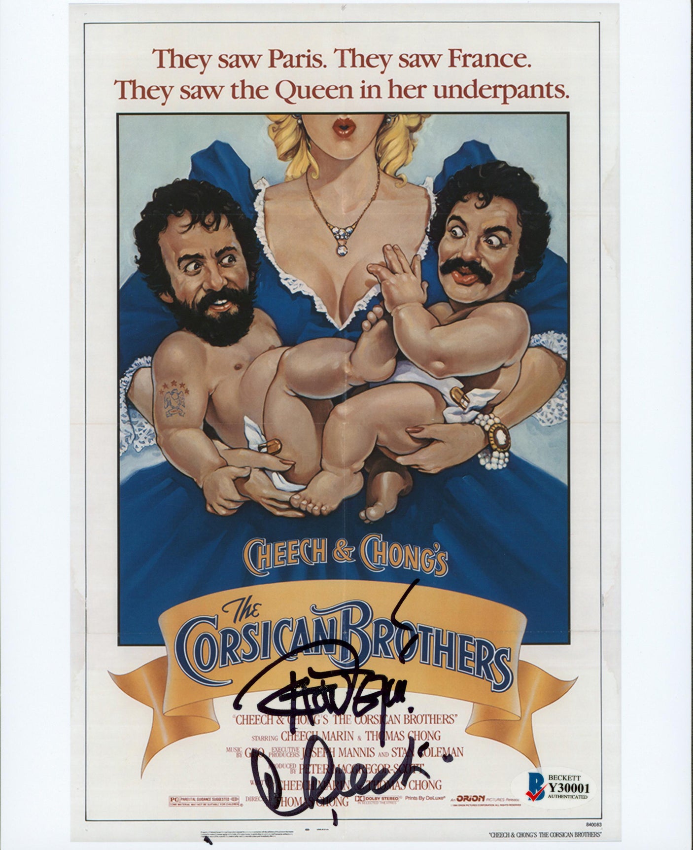 Cheech Marin & Tommy Chong The Corsican Brothers Signed 8x10 Photo BAS #Y30001