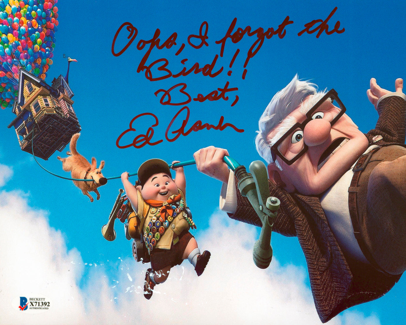 Ed Asner Up "I Forgot The Bird!" Authentic Signed 8x10 Photo BAS #X71392