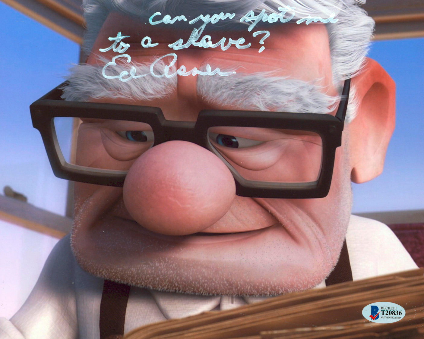 Ed Asner Up "Can You Spot Me To A Shave?" Signed 8x10 Photo BAS #T20836