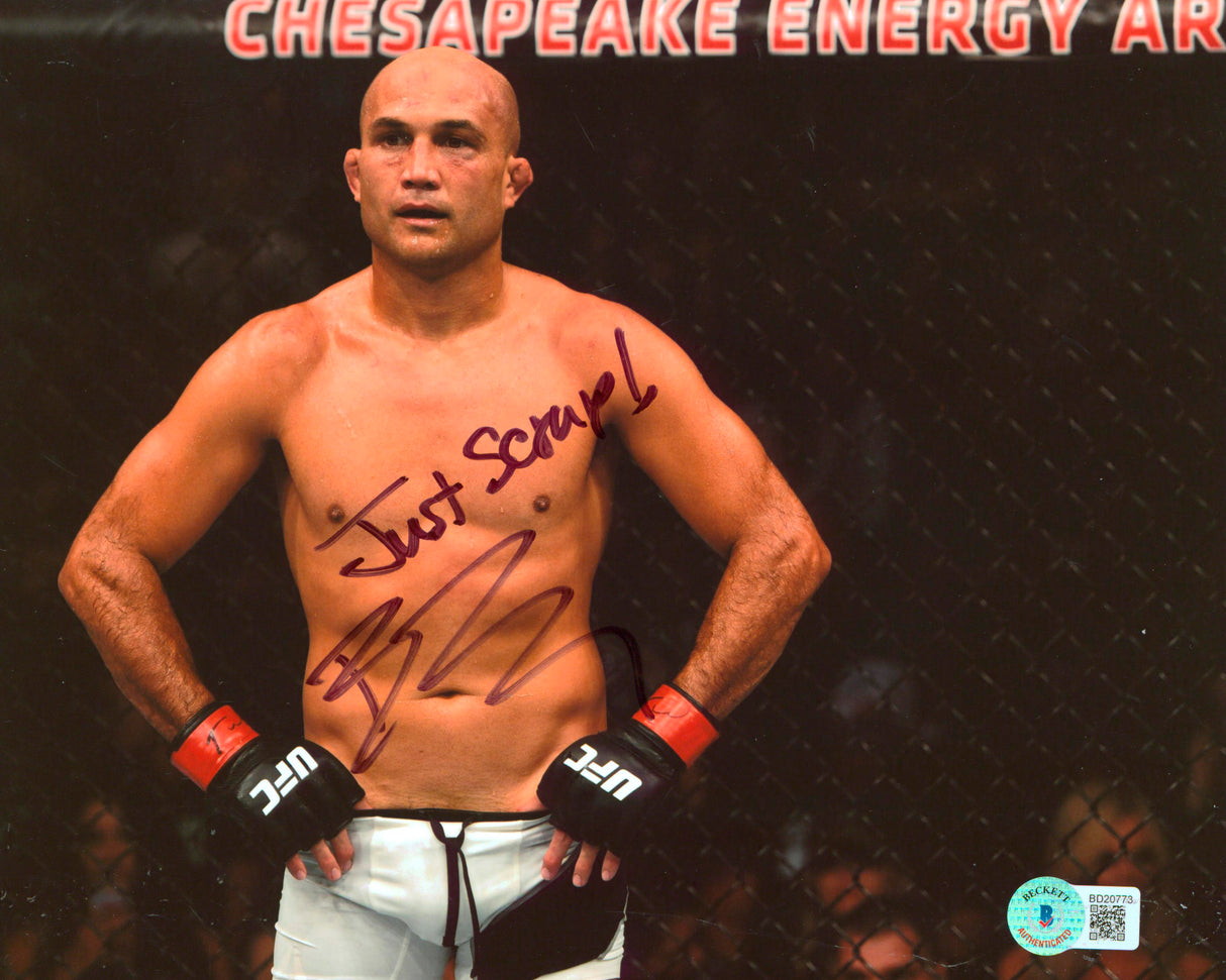 MMA B.J. Penn "Just Scrap!" Authentic Signed 8x10 Photo BAS #BD20773