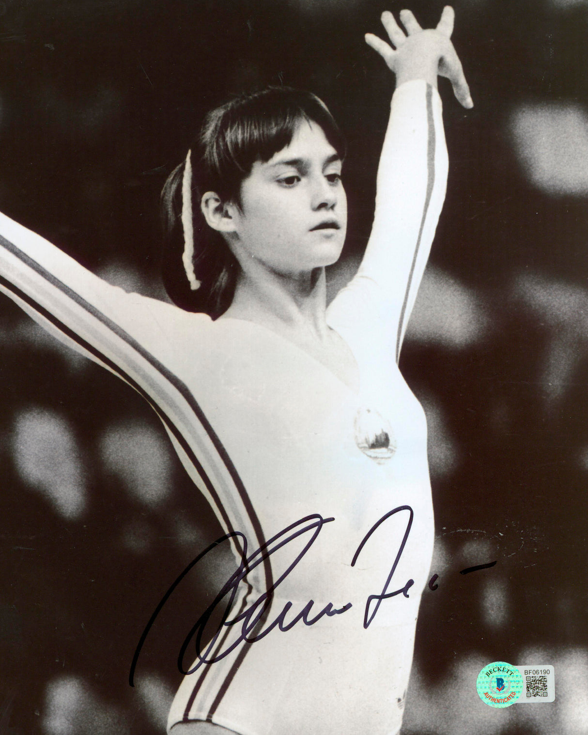 Nadia Comneci Authentic Signed 8x10 Photo Autographed BAS #BF06190