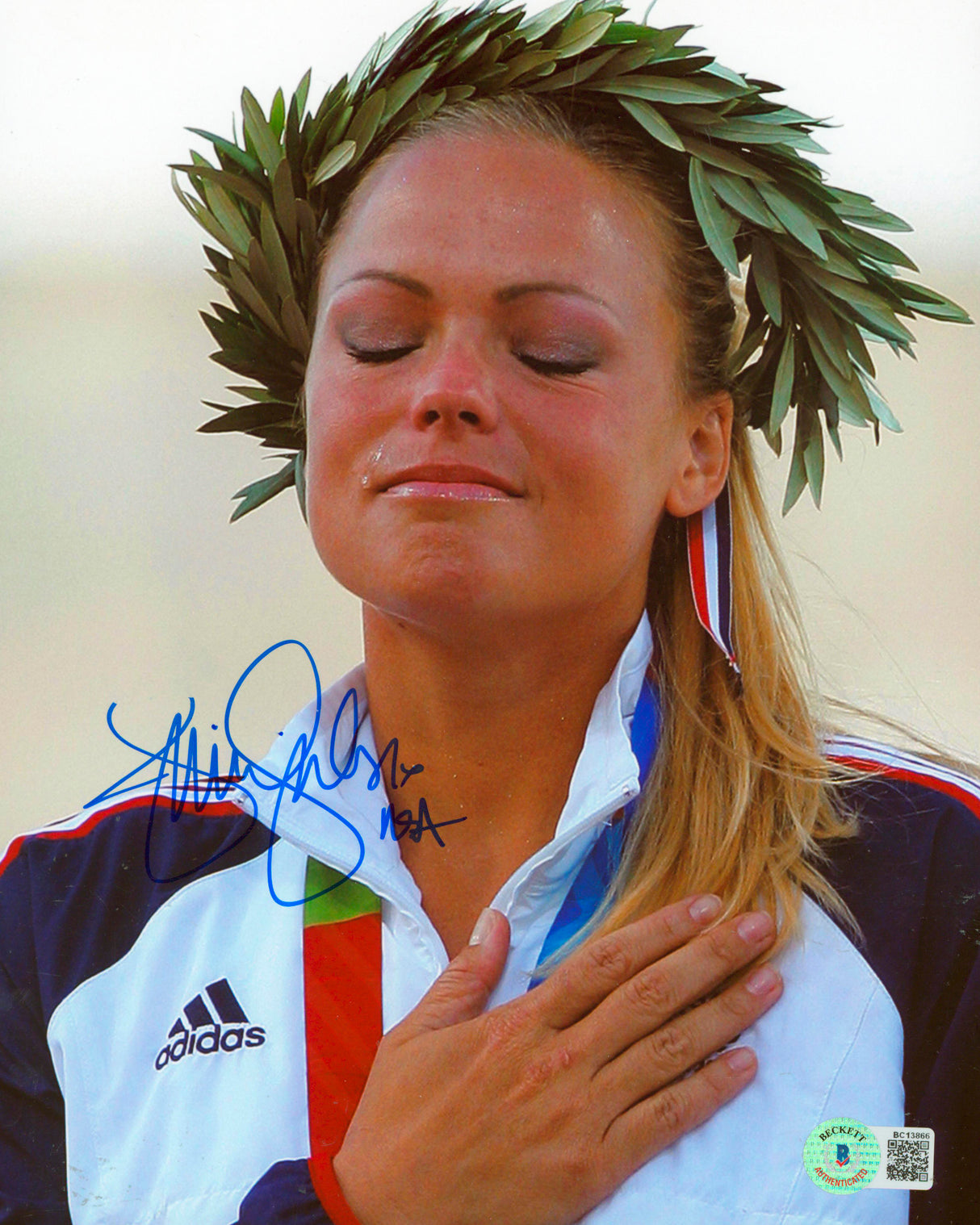 Jennie Finch Summer Olympics "USA" Authentic Signed 8x10 Photo BAS #BC13866