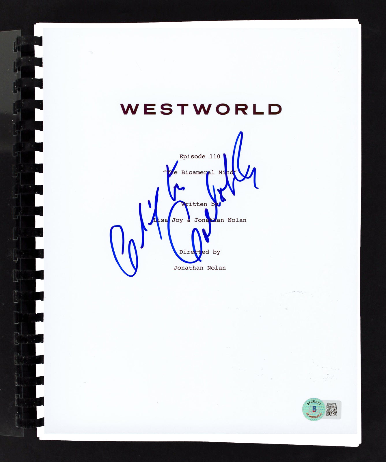 Clifton Collins Jr. Westworld Authentic Signed Movie Script BAS #BK02224