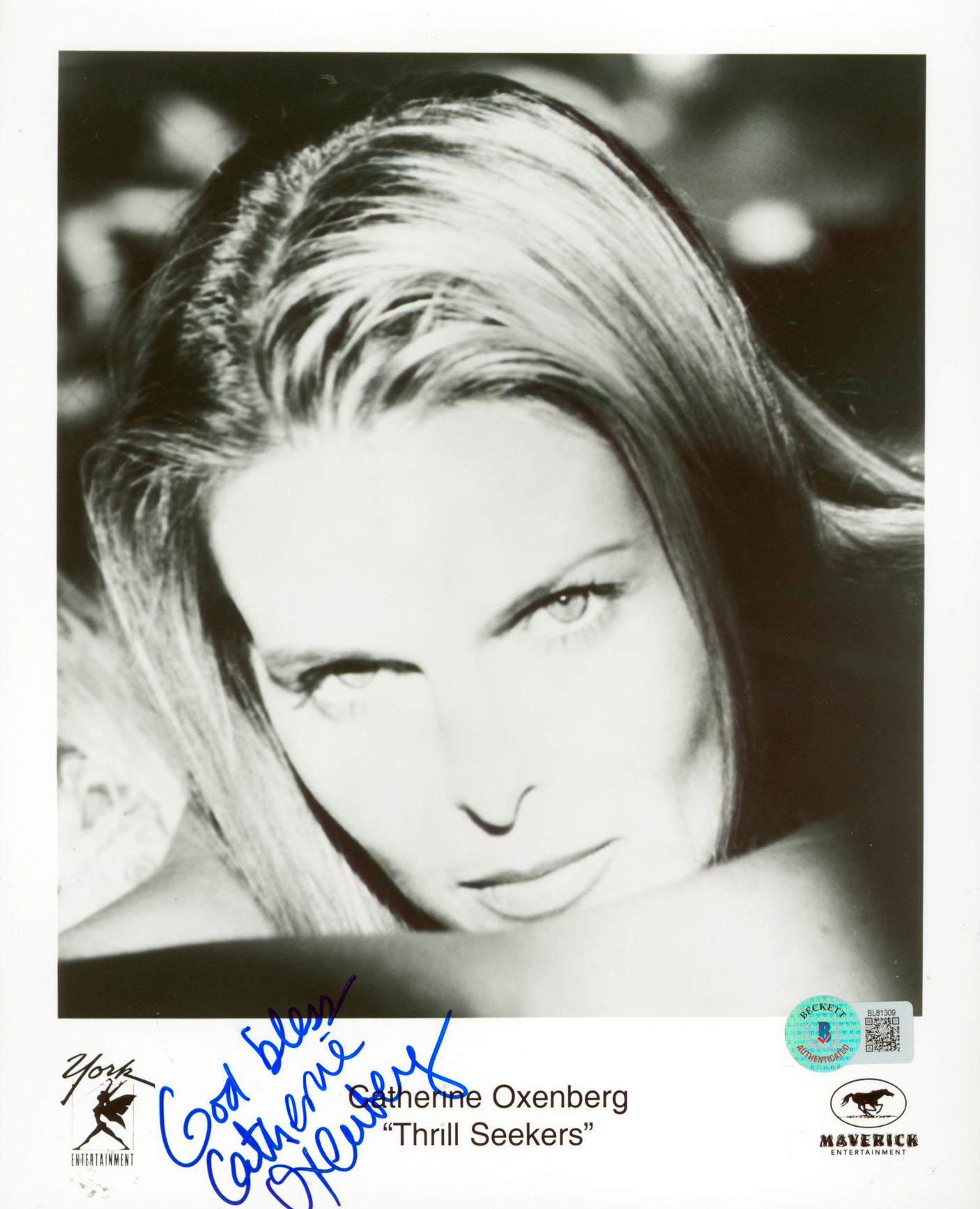 Catherine Oxenberg Thrill Seekers "God Bless" Signed Photo BAS #BL81309