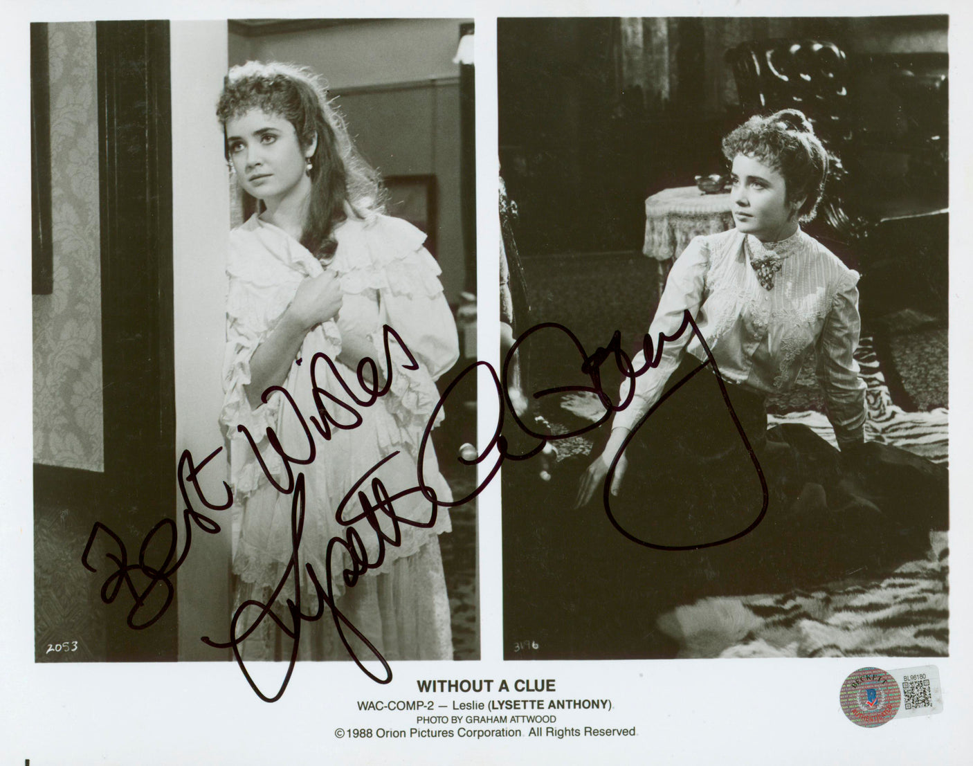 Lysette Anthony Without a Clue "Best Wishes" Signed 8x10 Photo BAS #BL96180