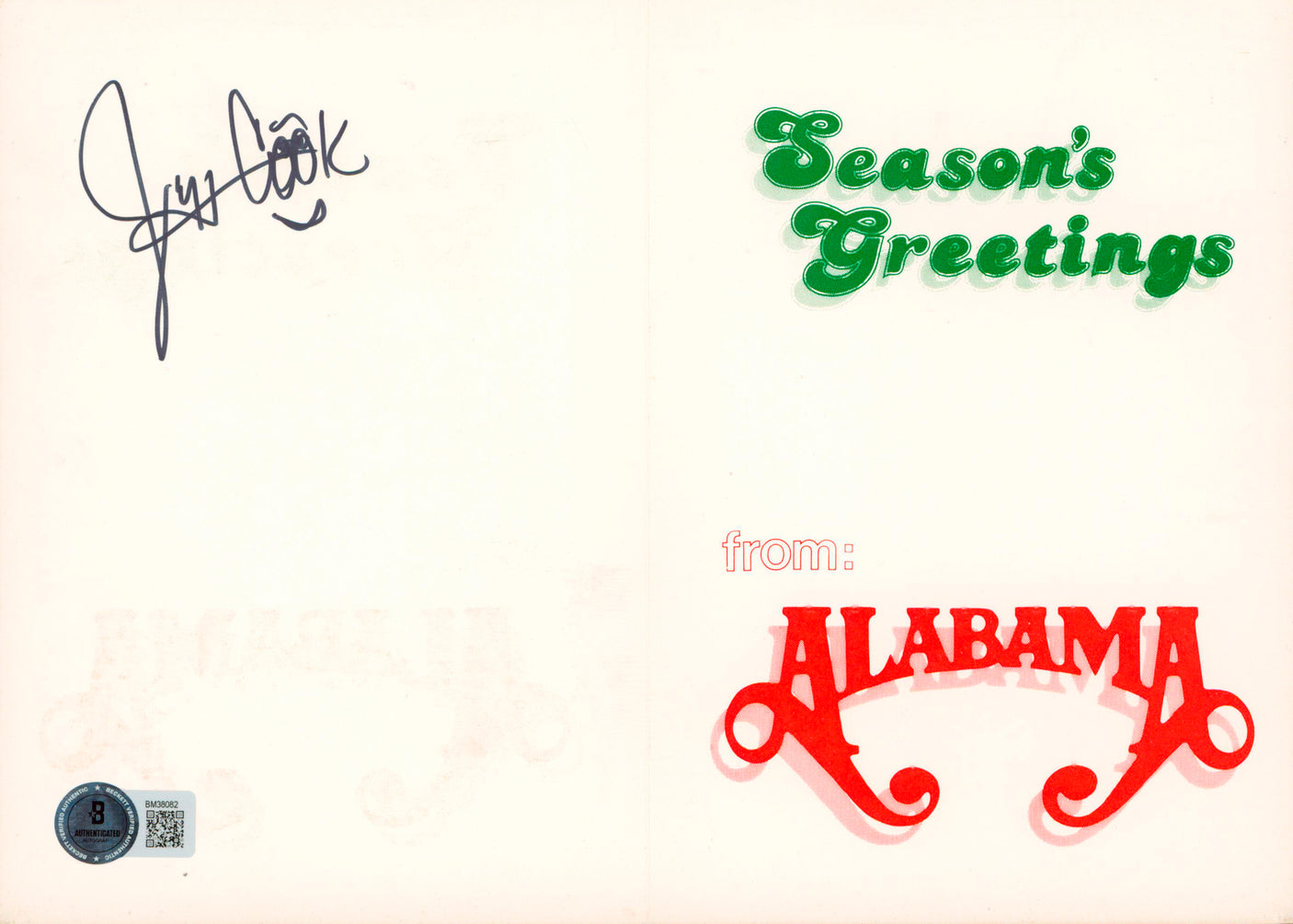 Jeff Cook Country Musician Signed 5x7 Greeting Card Autographed BAS #BM38082