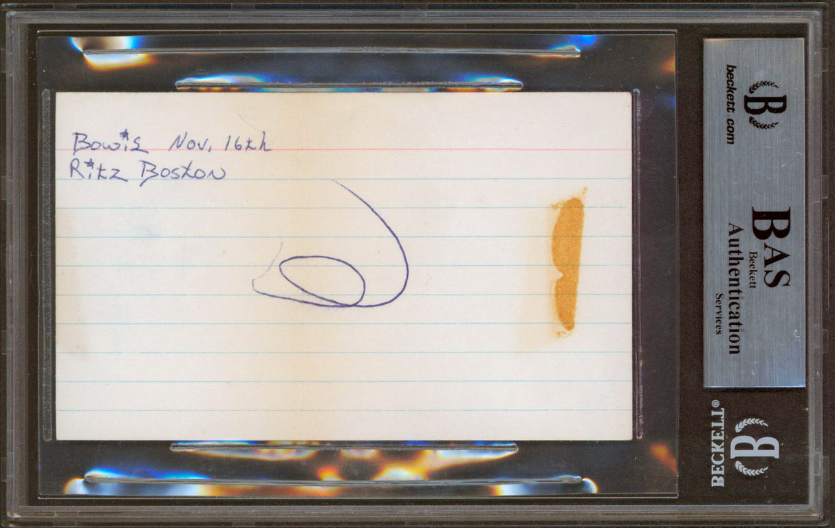 David Bowie Authentic Signed 3x5 Index Card Autographed BAS Slabbed