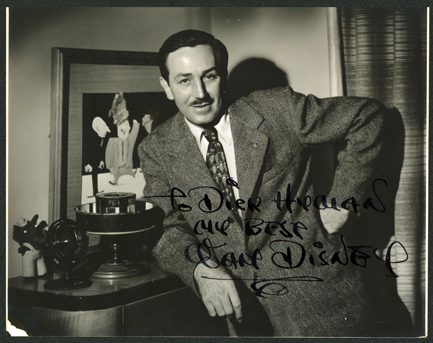 Walt Disney My Best Authentic Signed Black & White 7.5x9.5 Photo JSA #YY86415