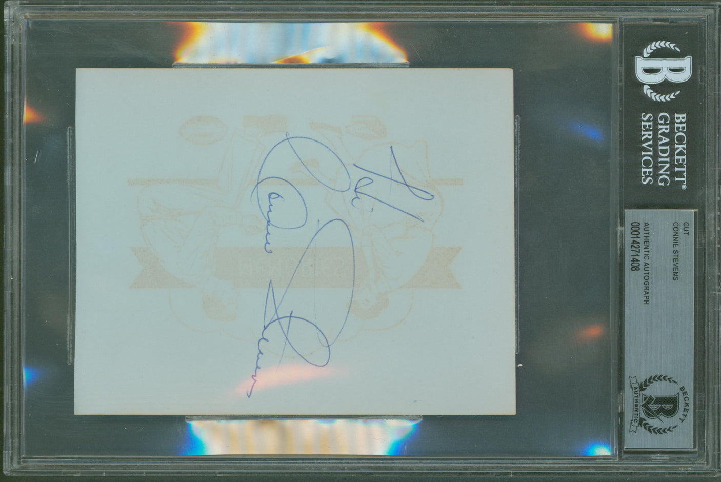 Connie Stevens Hawaiian Eye Authentic Signed 4.5 x 5.5 Cut Signature BAS Slabbed