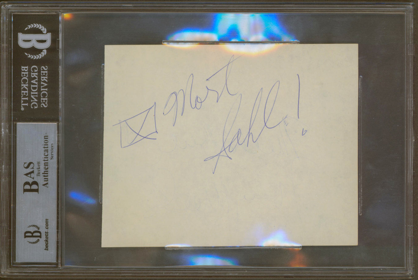 Milton Berle The Milton Berle Show Authentic Signed 4.5x5.5 Cut Sig BAS Slabbed
