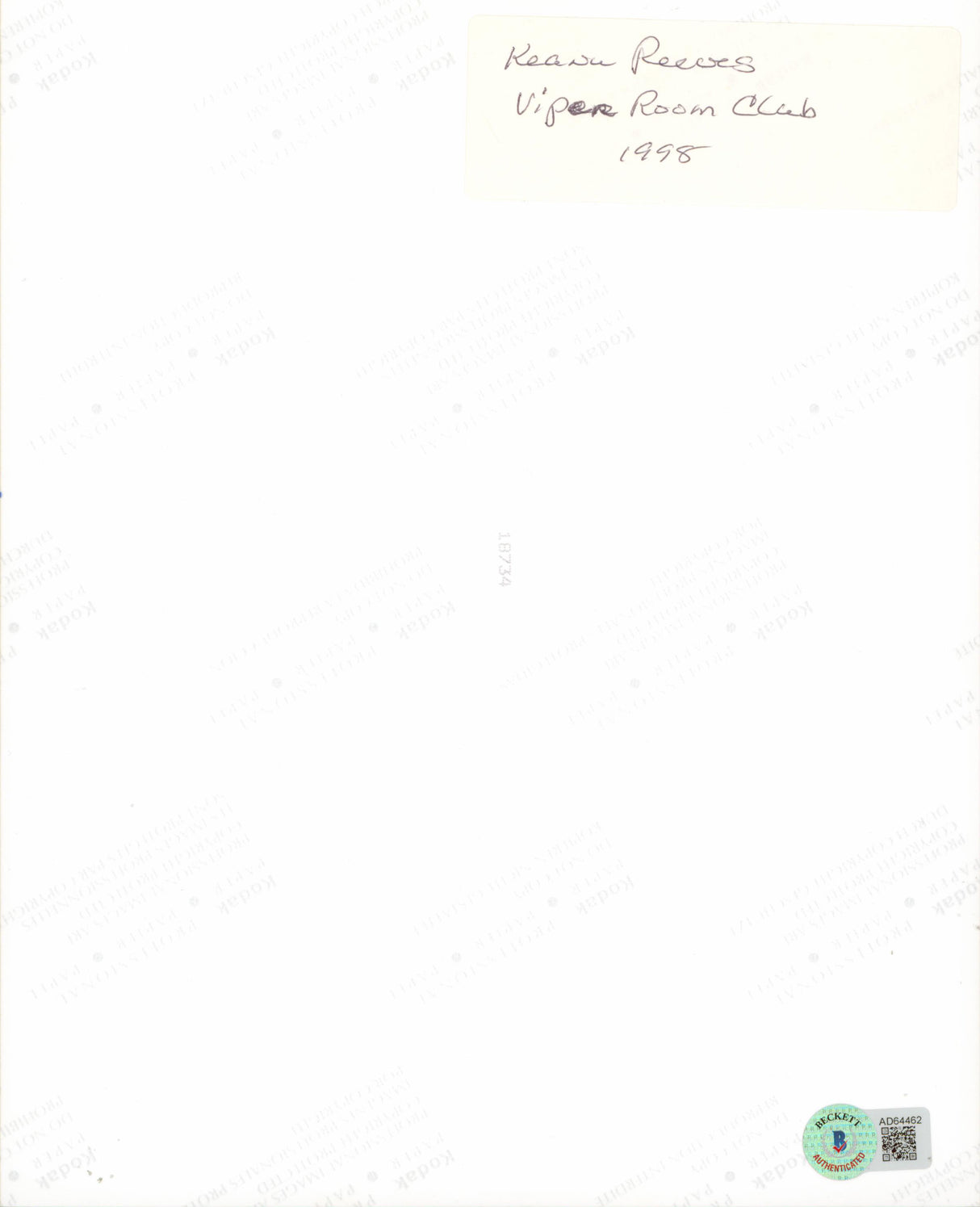 Keanu Reaves Point Break Authentic Signed 8x10 Photo Autographed BAS #AD64462