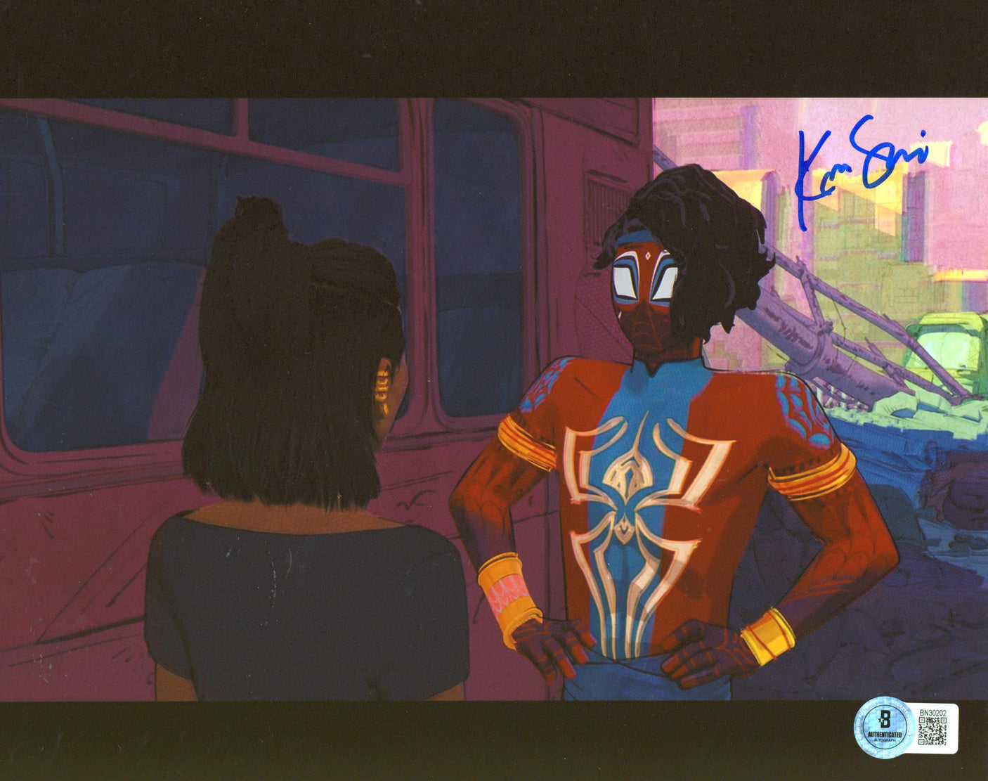 Karan Soni Spider-Man: Into The Spider-Verse Signed 8x10 Photo BAS #BN30202