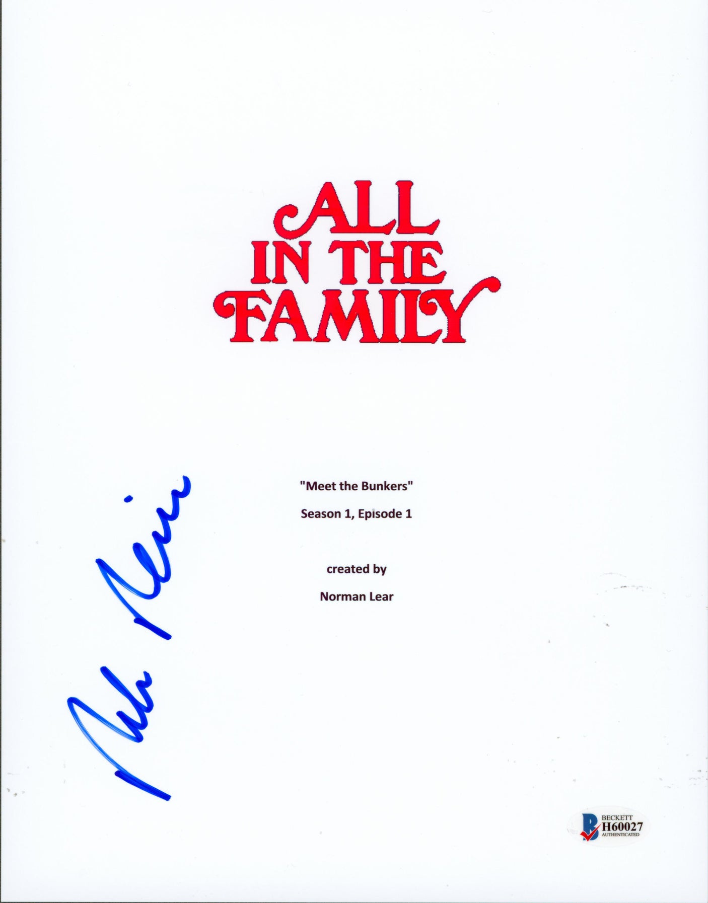 Rob Reiner All In The Family Authentic Signed 8.5x11 Script Cover BAS #H60027