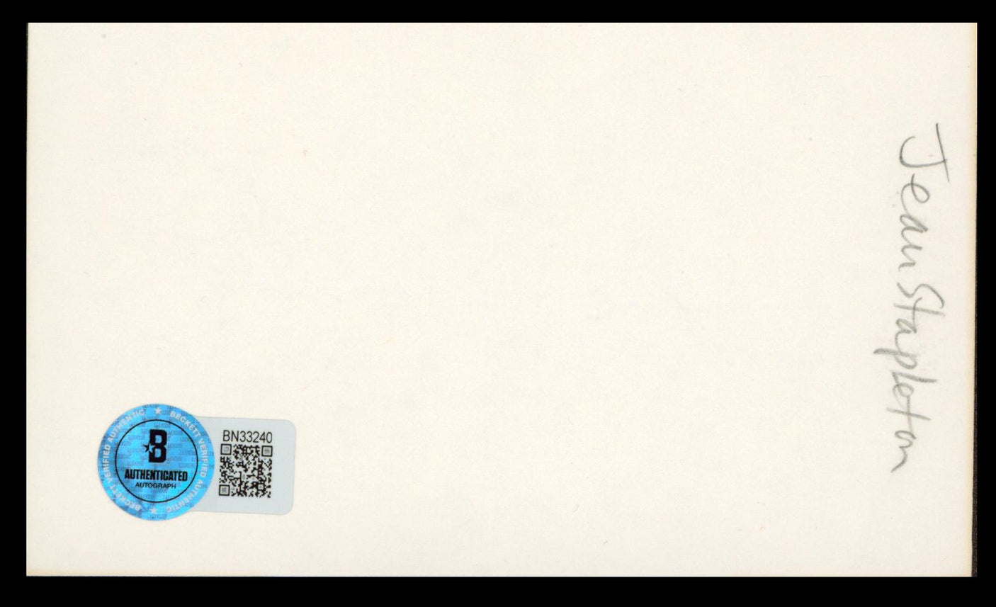 Jean Stapleton All In The Family Authentic Signed 3x5 Index Card BAS #BN33240