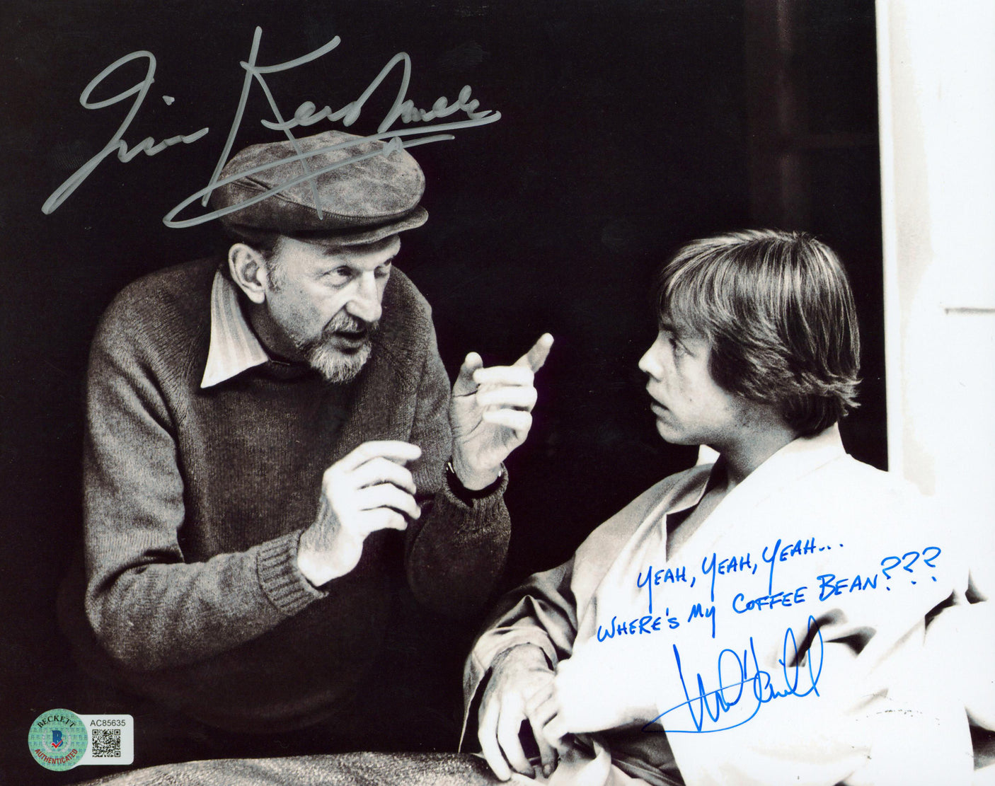 Mark Hamill & Irvin Kershner Star Wars Authentic Signed 8x10 Photo BAS #AC85635