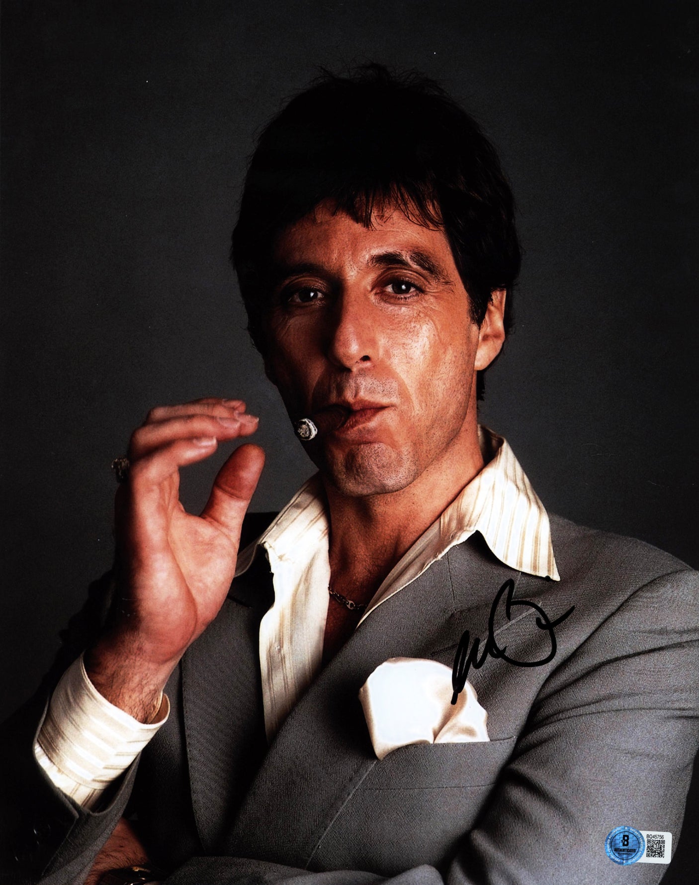 Al Pacino Scarface Authentic Signed 11x14 Vertical Smoking Photo Autographed BAS