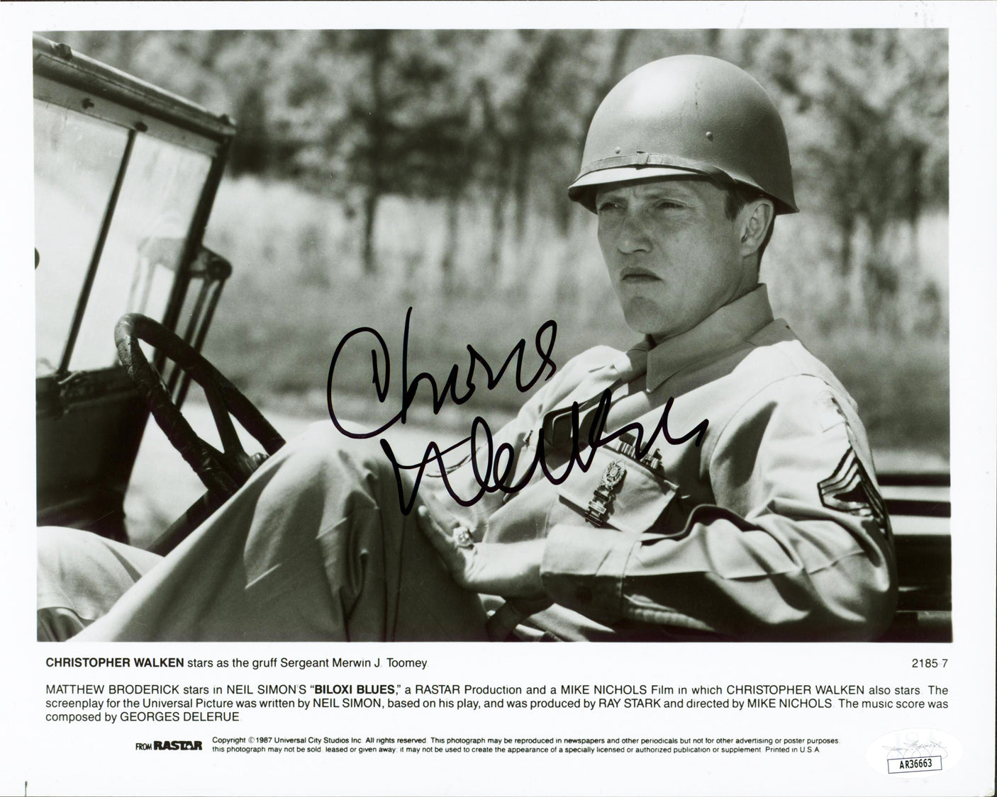 Christopher Walken Biloxi Blues Authentic Signed 8x10 Photo JSA #AR36663