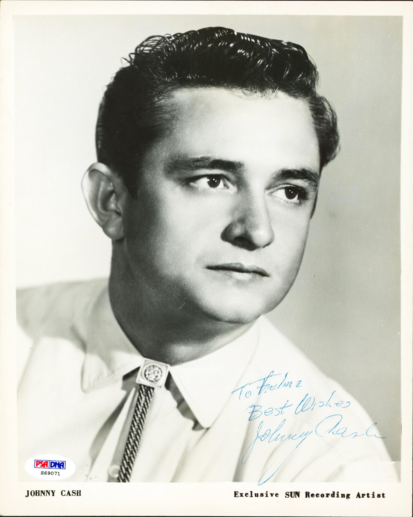 Johnny Cash Signed 8x10 B&W SUN Recording Artists Promo Photo PSA/DNA #S69071