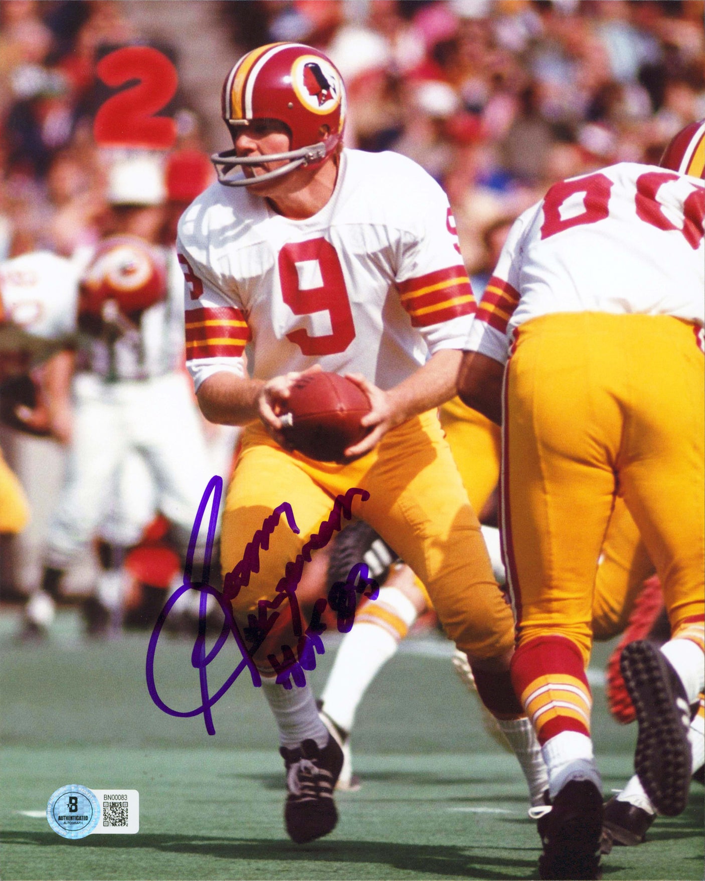 Commanders Sonny Jurgensen "HOF 83" Authentic Signed 8x10 Photo BAS #BN00083