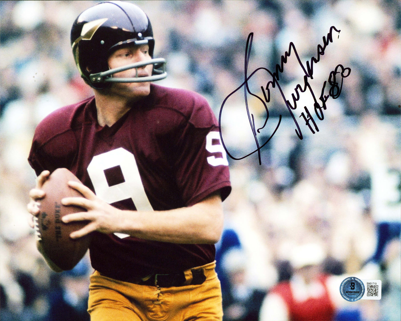 Commanders Sonny Jurgensen "HOF 83" Authentic Signed 8x10 Photo BAS #BM01719