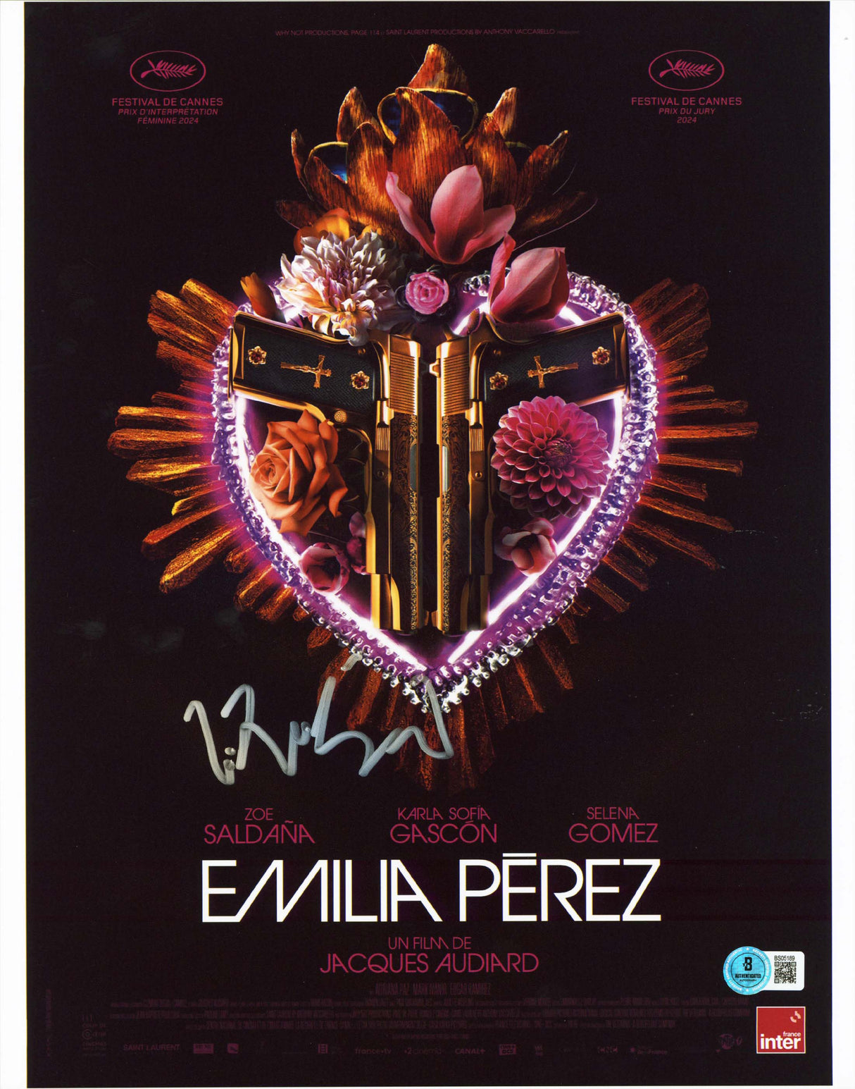 Jacques Audiard Emilia Perez Authentic Signed 11x14 Vertical Photo BAS #BS05189