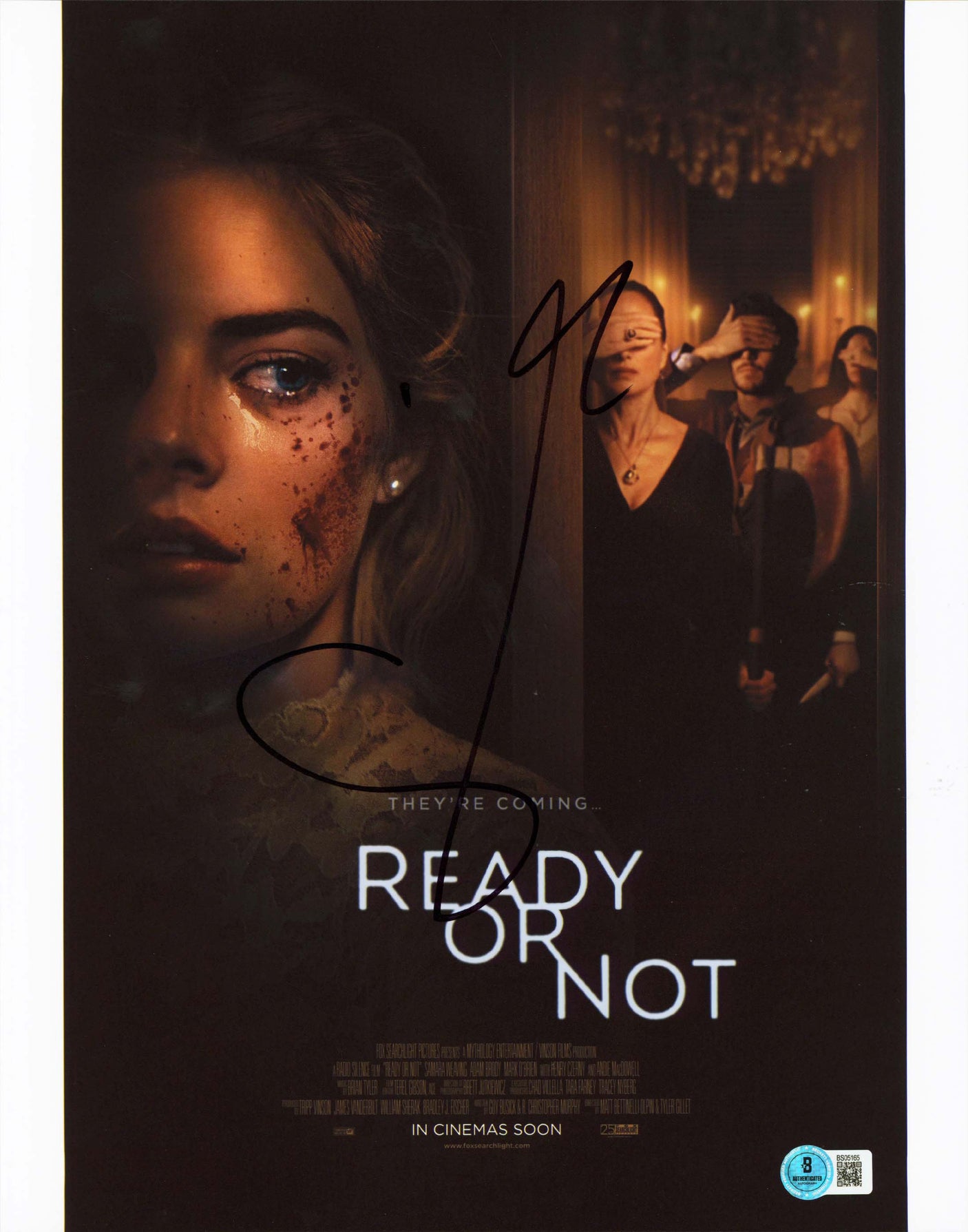 Samara Weaving Ready or Not Authentic Signed 11x14 Vertical Photo BAS #BS05165
