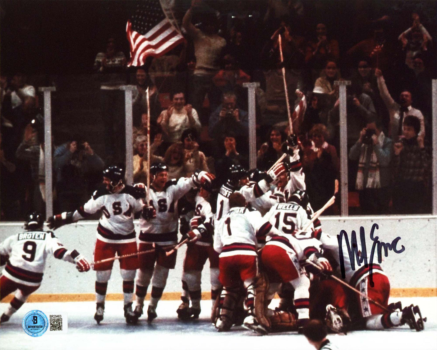Mike Eruzione USA Hockey Authentic Signed 8x10 Hrzntl Photo Autographed BAS 6
