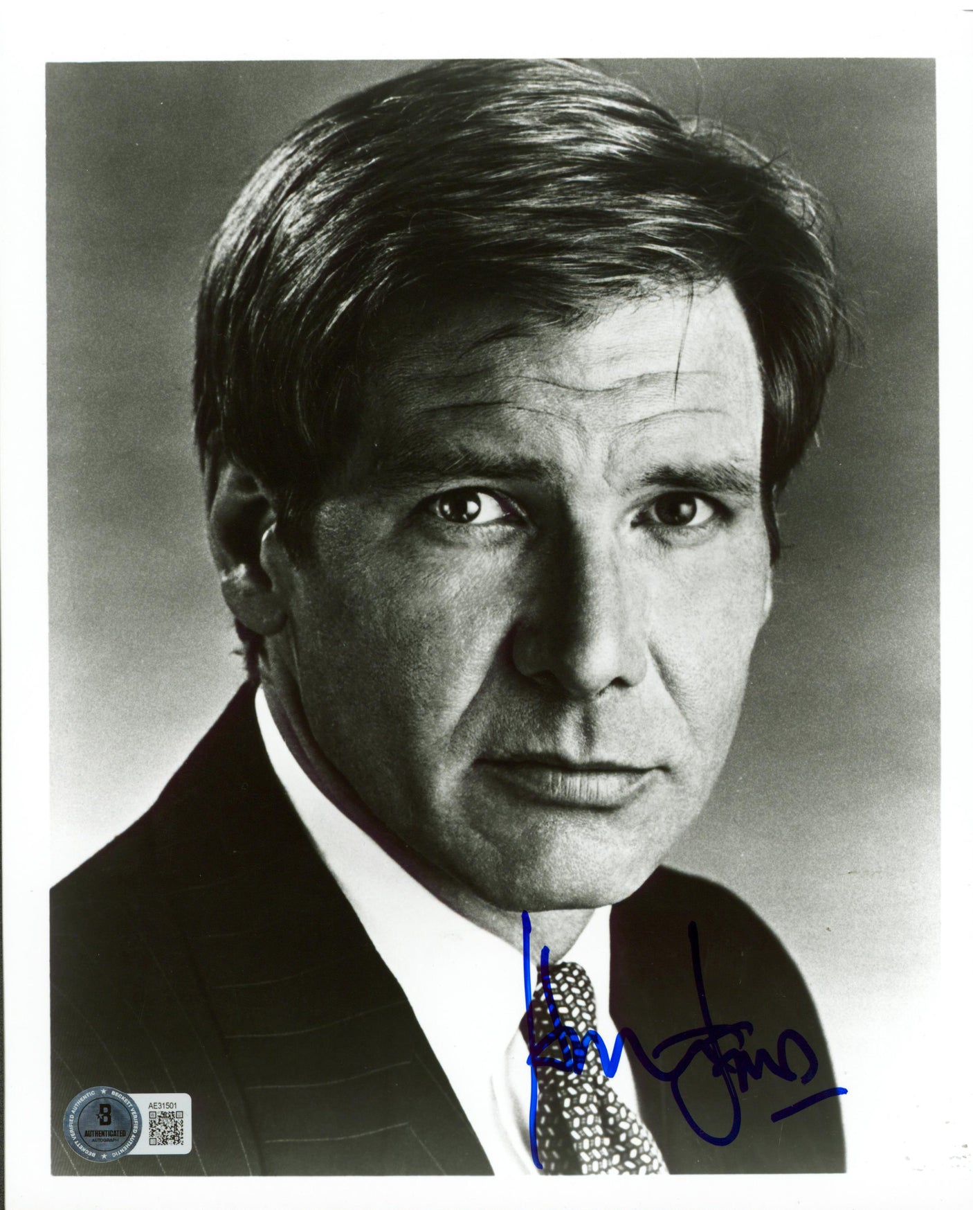 Harrison Ford Clear and Present Danger Authentic Signed 8x10 Photo BAS #AE31501